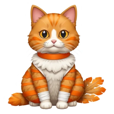 cat with a turkey bandage, sitting sticker