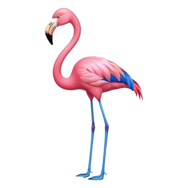 blue flamingo sticker