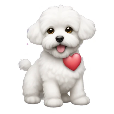 Bichon havanais with hearts sticker