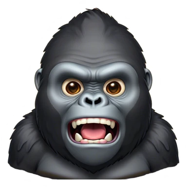 Cinematic Comical Gorilla Portrait Emoji, Head tilted dramatically with an exaggeratedly shocked expression, featuring a robust build with wide, comically expressive eyes full of humorous disbelief, Simplified yet hilariously expressive features, highly detailed, glowing with a slightly sassy jungle glow, high shine, dramatic yet playful, stylized with an air of quirky primate attitude, soft glowing outline, capturing the essence of a meme-worthy gorilla that appears ready to side-eye its way into viral fame! sticker