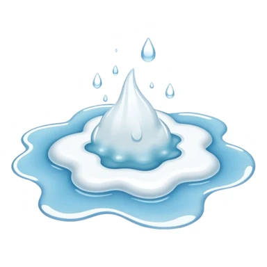 a small puddle of white liquid sticker