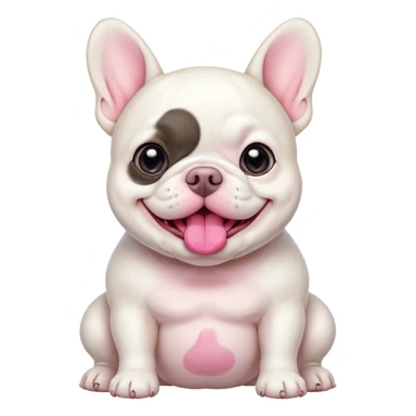 a big white fat baby french bulldog sticker