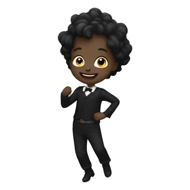 Enfant noir chauve dansant  sticker