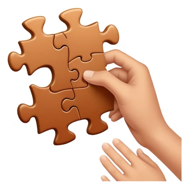 Hand plays puzzle sticker