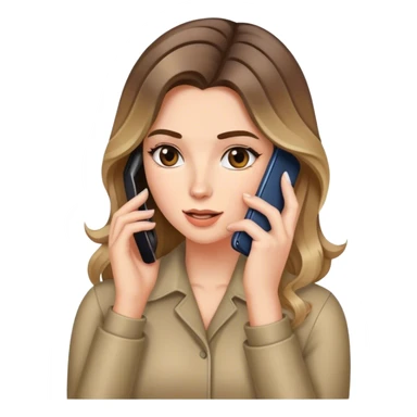 Realistic balage hair  woman speaking on a cell phone sticker