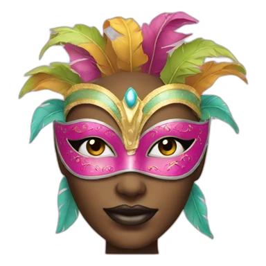 woman with carnival mask  sticker