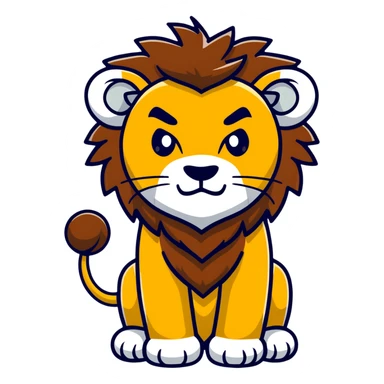 nasty lion looking sideways with mean fierce expression sticker