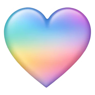 pastel colored rainbow heart sticker
