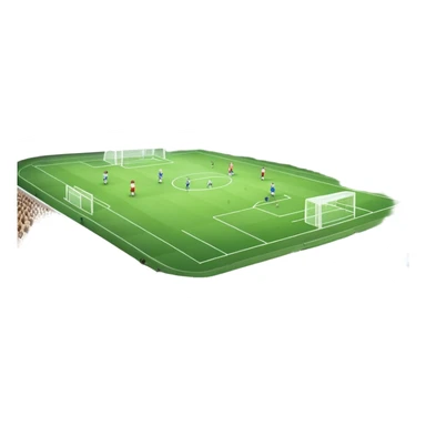 An icon showing a soccer stadium filled with close-up players in action, inspired by EA Sports FC 25. The design features players on the field, with the stadium lights shining brightly and a lively crowd in the stands. Transparent background highlights the energy and excitement of the match. sticker