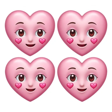 Generate luxe silk satin look emoji sets about love at first sight using baby pink and white colour.  sticker