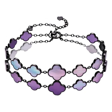 Van Cleef Vintage Alhambra bracelet in Mother of pearl purple sticker