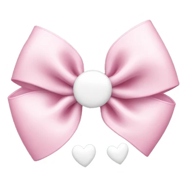 a light pink bow with white hearts  sticker