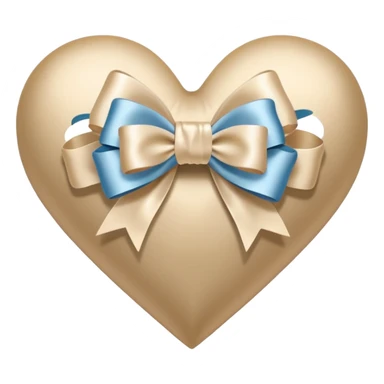 white heart with beige bow sticker
