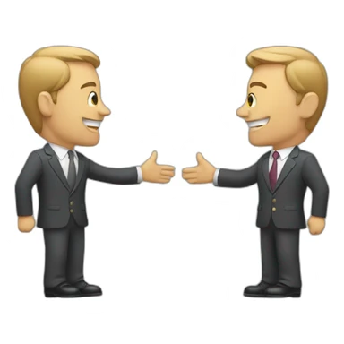 2 businessman greeting an accord  sticker
