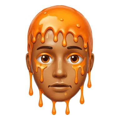 man coved in melting plastic sticker