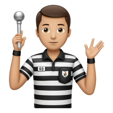 referee with raised arms crossed like an X sticker