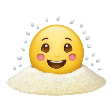 Excited emoji with a pile of salt  sticker