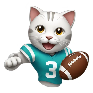 Cat playing football sticker