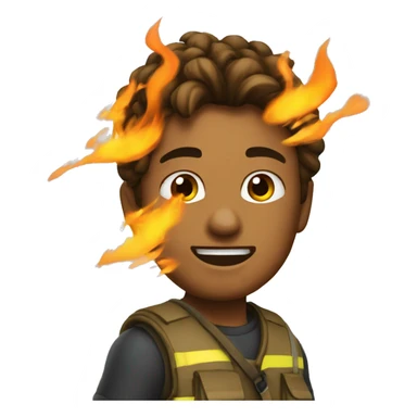 um cara pegando fogo sticker