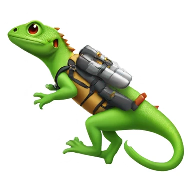 lizard wearing a jetpack sticker