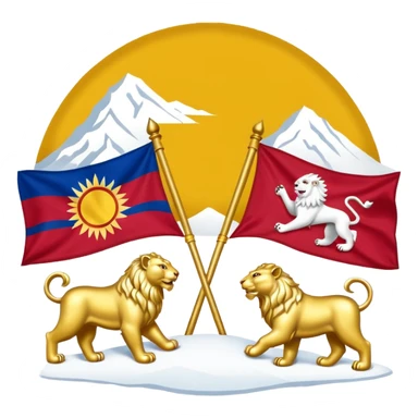 make flag of Tibet add 2 snow lion sticker