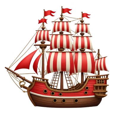 red and white lines pirate ships sticker