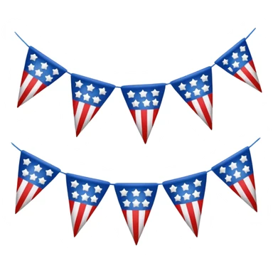 Red white and blue patriotic bunting sticker