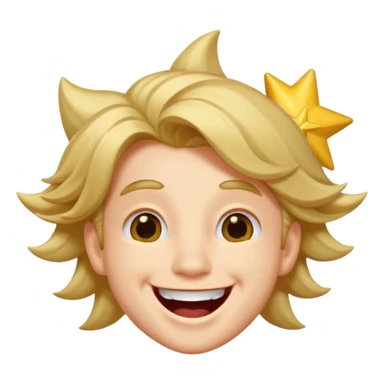 Moreno ojos de estrella riéndose y pelo asía lado sticker