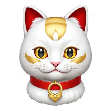 Lucky cat with red details sticker