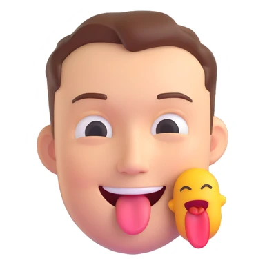 Elon Musk emoji, winking, tongue out, fun and cheeky sticker