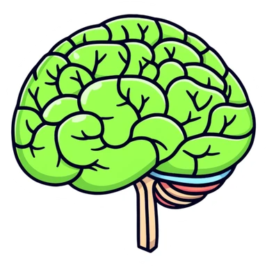 colorful cartoon brain sticker