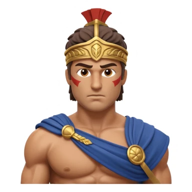 crea a un guerrero griego estoico, muy musculoso 3d, realista sticker