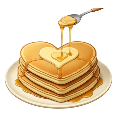 Heart shaped pancakes with butter and syrup  sticker