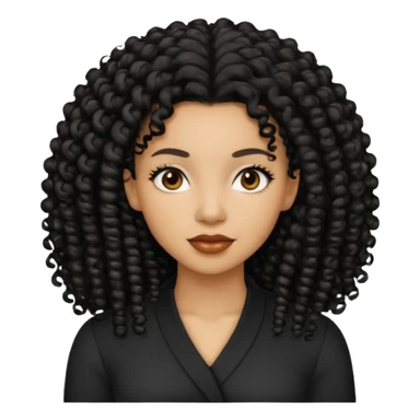 Uma mulher negra da pele clara com cabelo enrolado grande preto  sticker