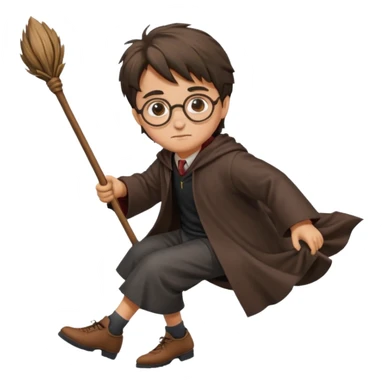 Harry potter riding on a broomstick sticker