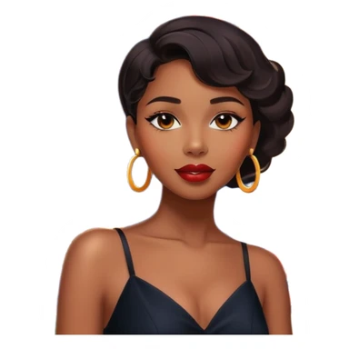 Black jazz singer girl in front of a Parisian jazz club at night, neon sign, Eiffel Tower visible sticker