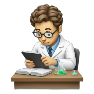 A scientist studying sticker