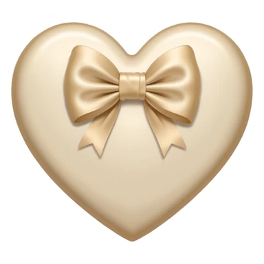 white heart with beige bow sticker