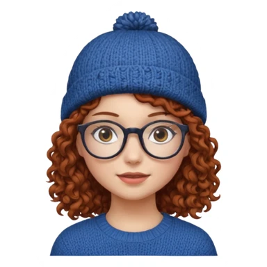 hatted girl with glasses and curly hair sticker