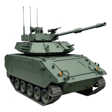 Stryker M1126 (2020) – Cinematic-realistic Stryker M1126 armored personnel carrier, its dark grey-green hull speeding down a war-torn street. The eight large tyres grip the cracked pavement as infantry hunker inside, the turret-mounted .50 cal machine gun scanning rooftops for threats under the eerie glow of distant fires. sticker