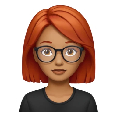 Una mujer con pelo rojo y lentes trigueña sticker
