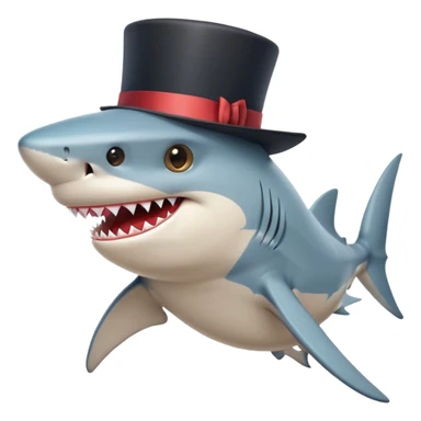 shark with tophat sticker