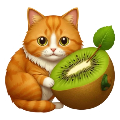 cat with kiwi sticker