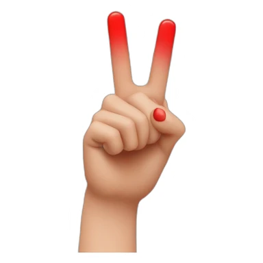 Point finger red color sticker