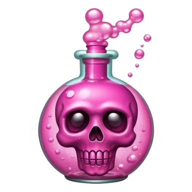 glitter toxic pink potion with dead symbol
 sticker