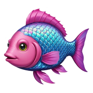 fish with pink hair sticker