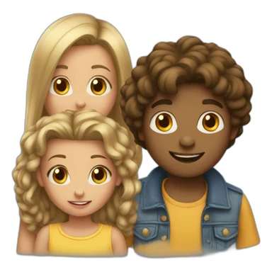 2 boys 1 girl siblings sticker