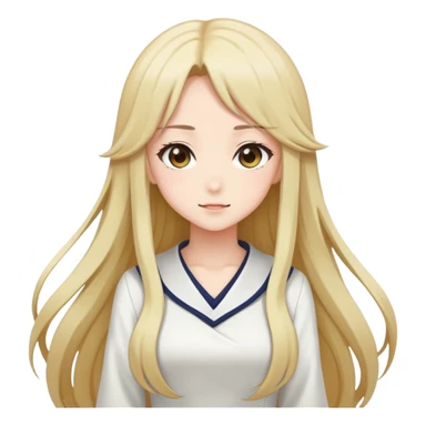 Anime girl with full figure, long hair, tasteful design sticker