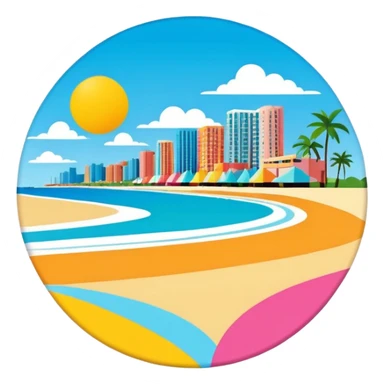 abstract miami beach SPAM landscape in the style of moschino  sticker