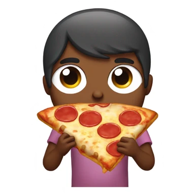 An among us character eating pizza sticker